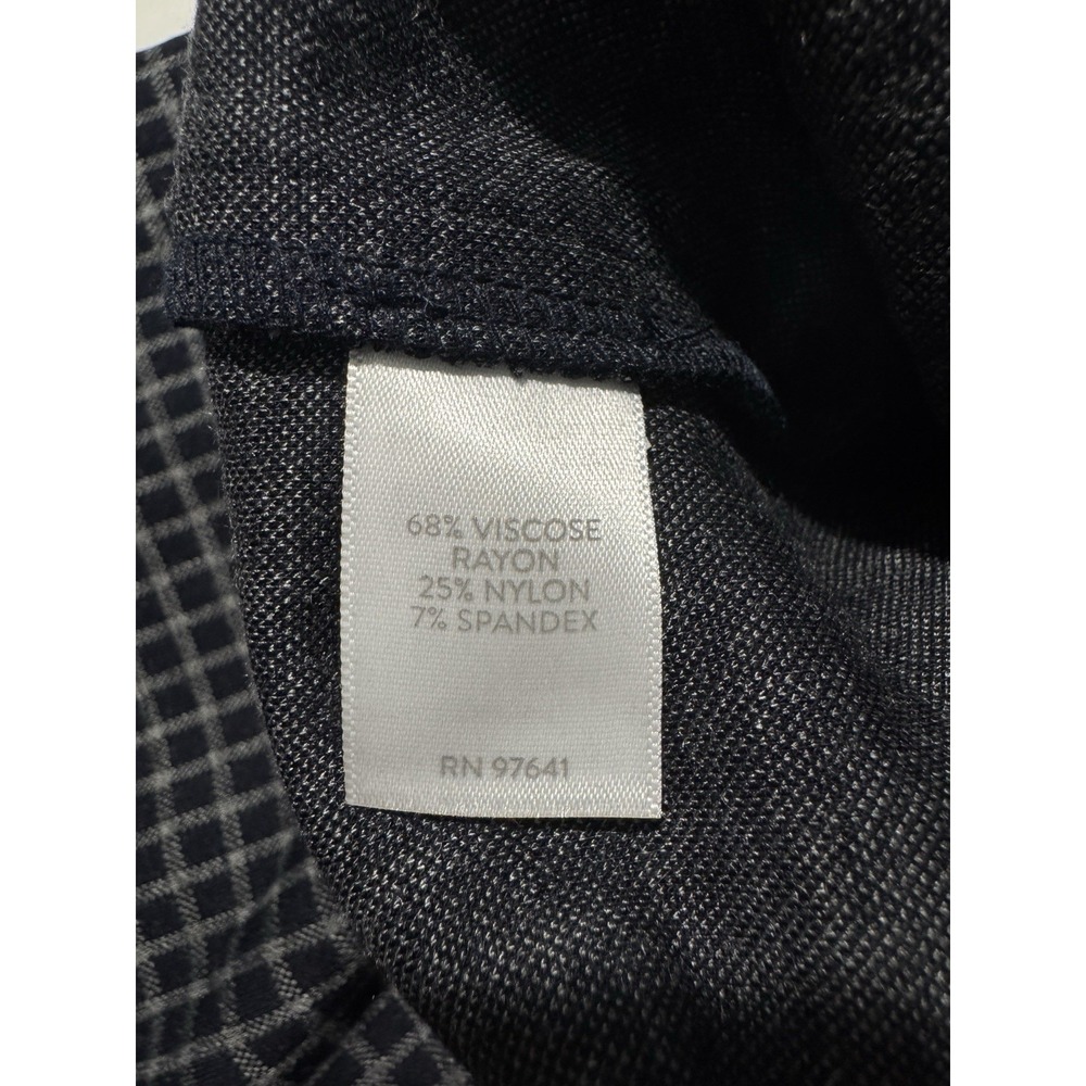 J JILL Medium‎ Blue/Gray Check Ponte Slim Leg Pants waist 32 - Picture 3 of 6